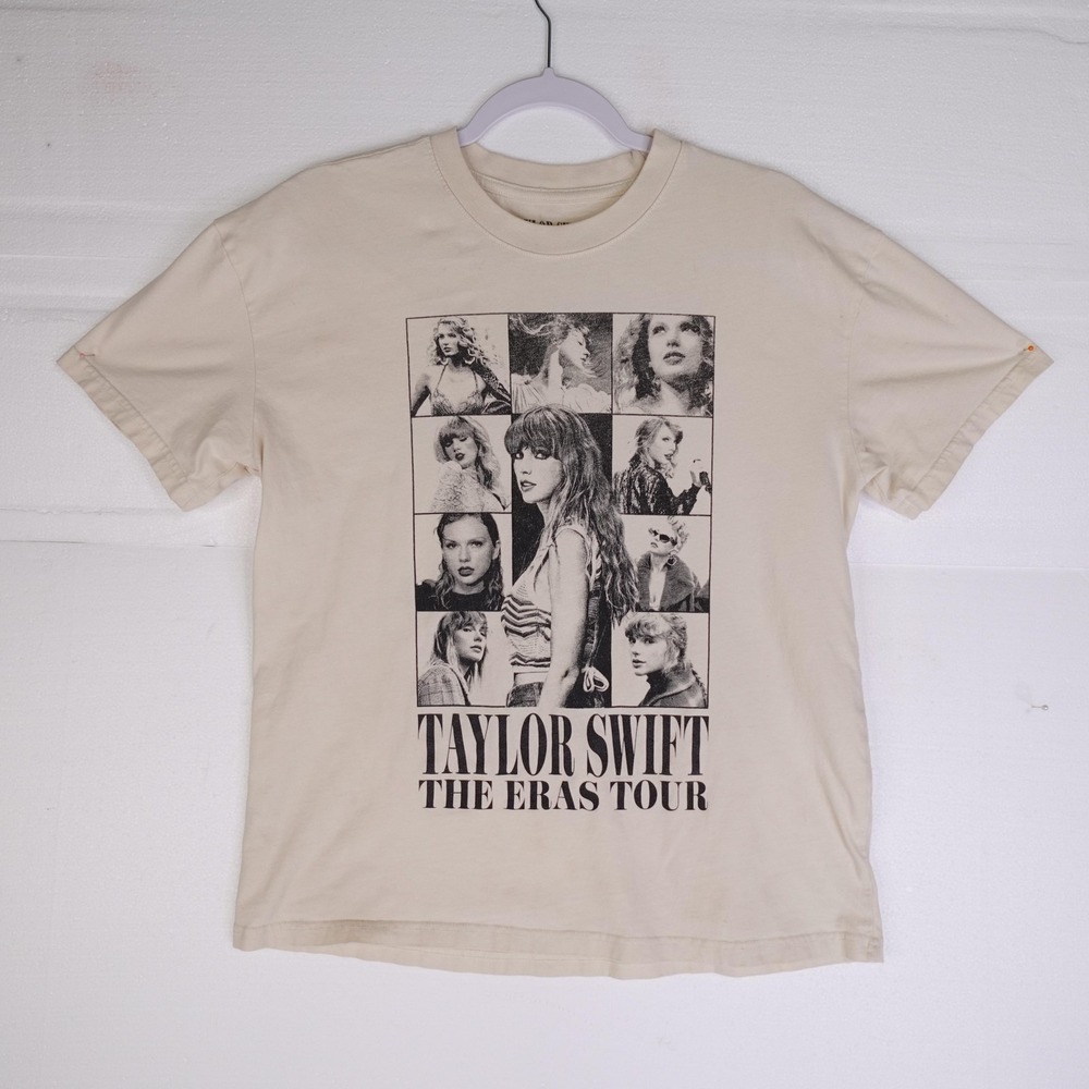 Taylor Swift The Eras Tour Shirt Womens Medium Beige Concert Tee Tour Dates Pop